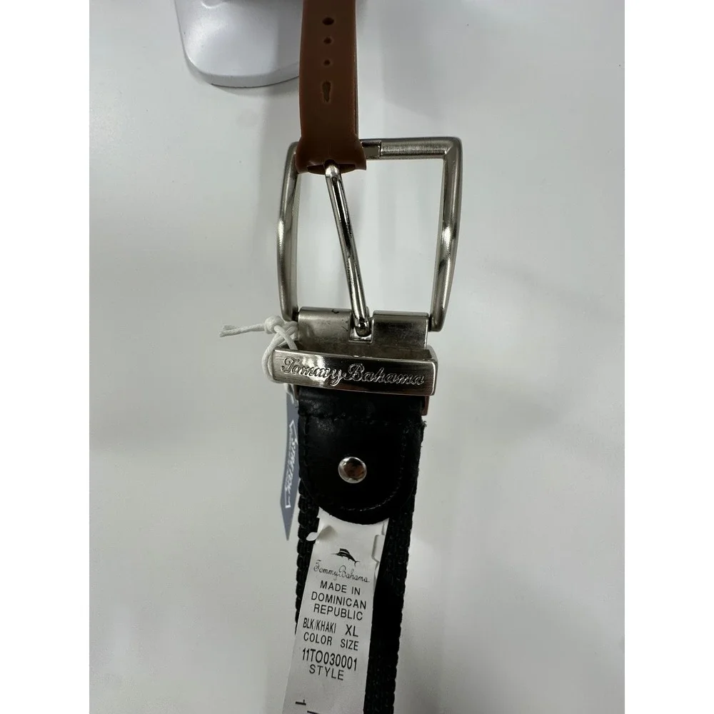 NWT Tommy‎ Bahama Men's XL42-44 Reversible Stretch Cord Belt Black Khaki